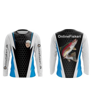 Onlinefiskeri trøje Hvid/Blå/Sort